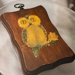 Vintage Owl Wooden Plaque